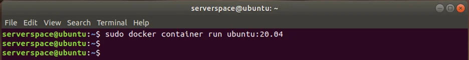 Ubuntu imajına dayalı bir docker konteyneri başlatın